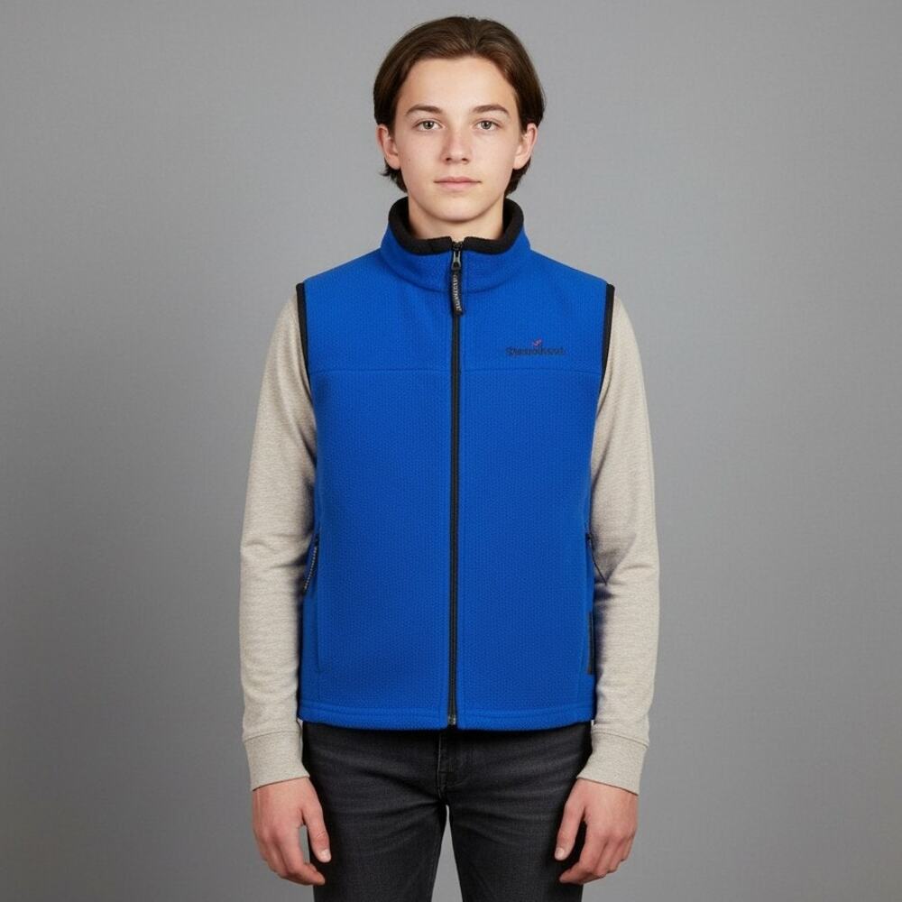 VTG Black Diamond Youth Steamboat Vest Size Medium Fleece Full Zip Royale Blue